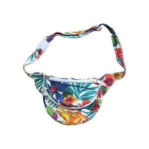 Vintage Gitano Floral Fanny Pack Belt Bag 90s Tropical Colorful